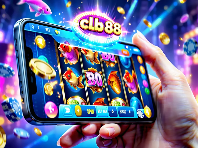 Hình ảnh minh họa ứng dụng CLB88 trên điện thoại di động với giao diện game điện tử