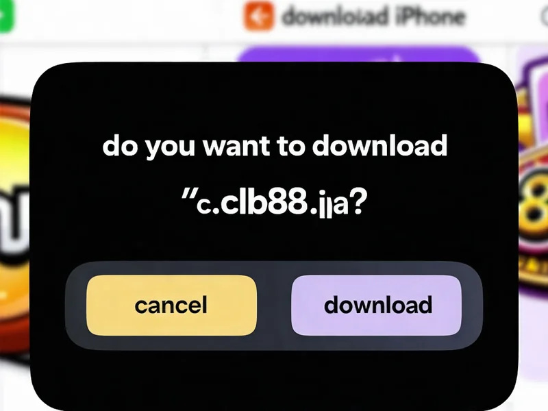 Ảnh chụp màn hình iPhone hiển thị hộp thoại xác nhận tải xuống ứng dụng CLB88