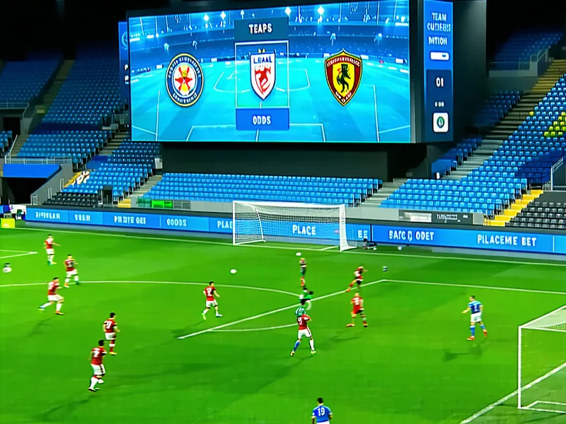 Hình ảnh minh họa game Thể Thao Ảo tại CLB88 với sân vận động kỹ thuật số và các cầu thủ ảo đang thi đấu