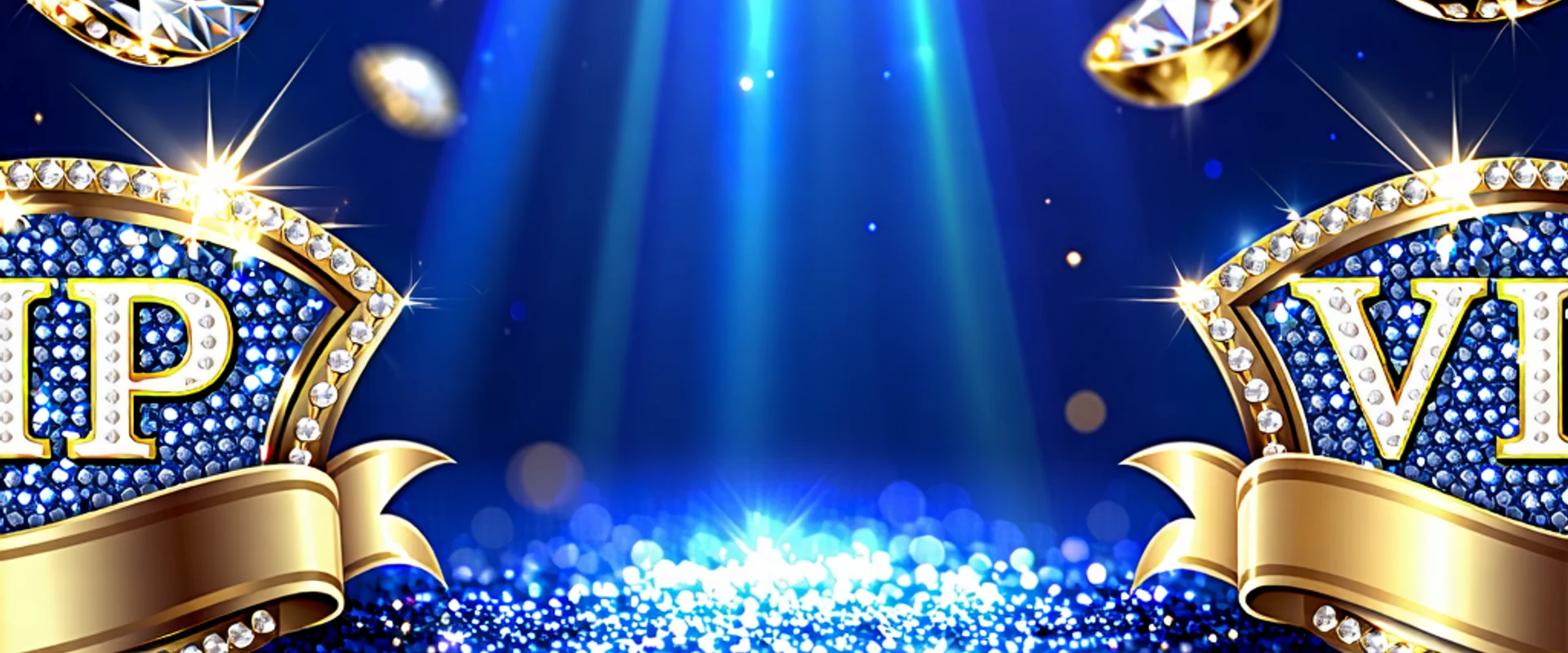 Hình ảnh chương trình VIP clb88 với các huy hiệu vàng và kim cương trên nền xanh đậm, thể hiện sự sang trọng và độc quyền của các cấp độ thành viên cao cấp