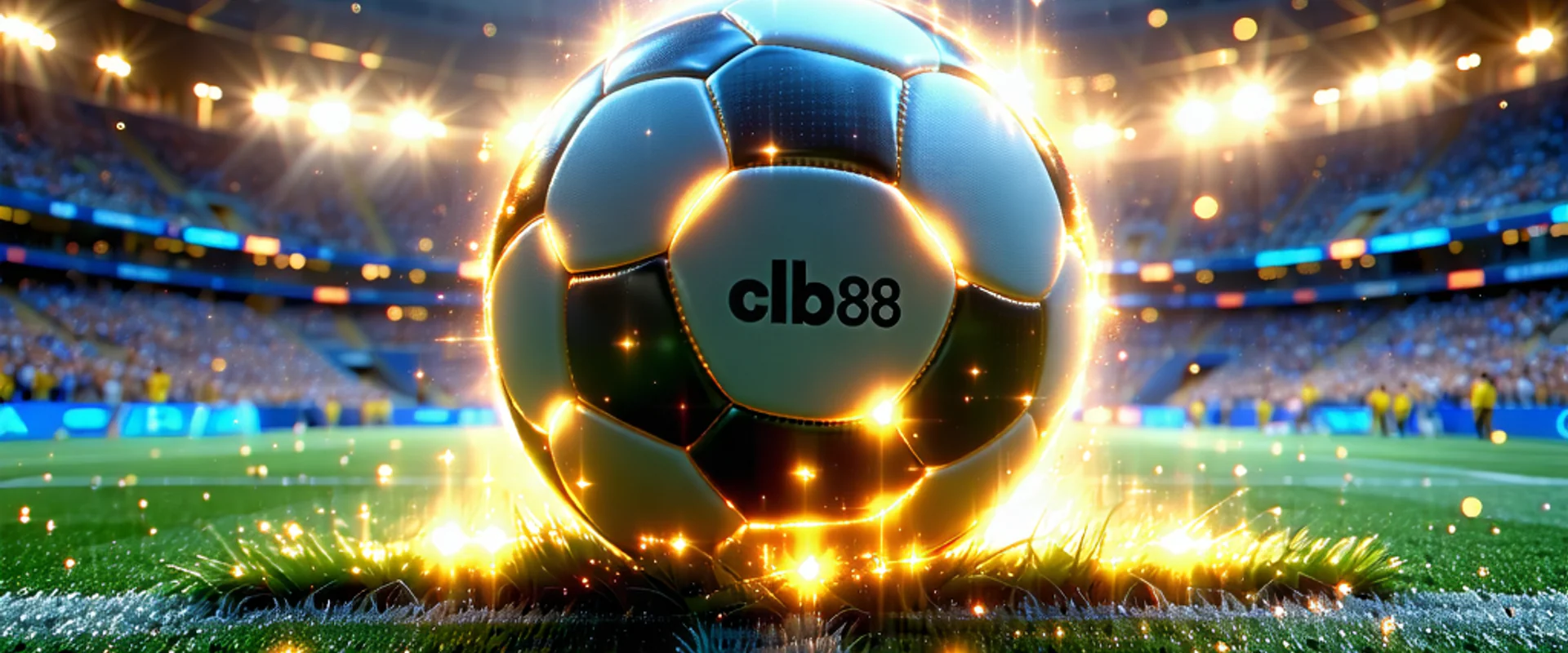 Hình ảnh sân vận động bóng đá với giao diện cá cược clb88