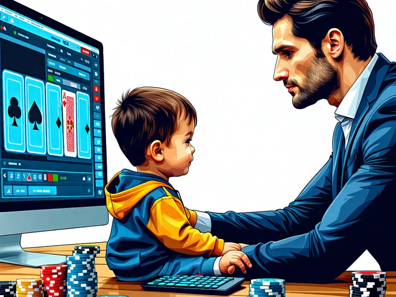 Hình ảnh minh họa bảo vệ trẻ vị thành niên khỏi cá cược trực tuyến với các biểu tượng khóa và gia đình