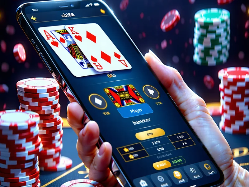 Giao diện ứng dụng clb88 trên điện thoại di động hiển thị trò chơi Baccarat