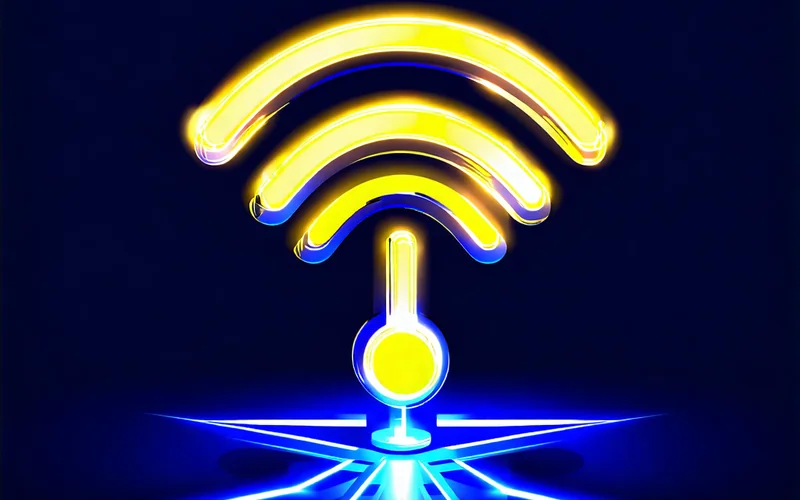 Biểu tượng kết nối mạng Wi-Fi và 4G/5G mạnh mẽ, tượng trưng cho kết nối ổn định