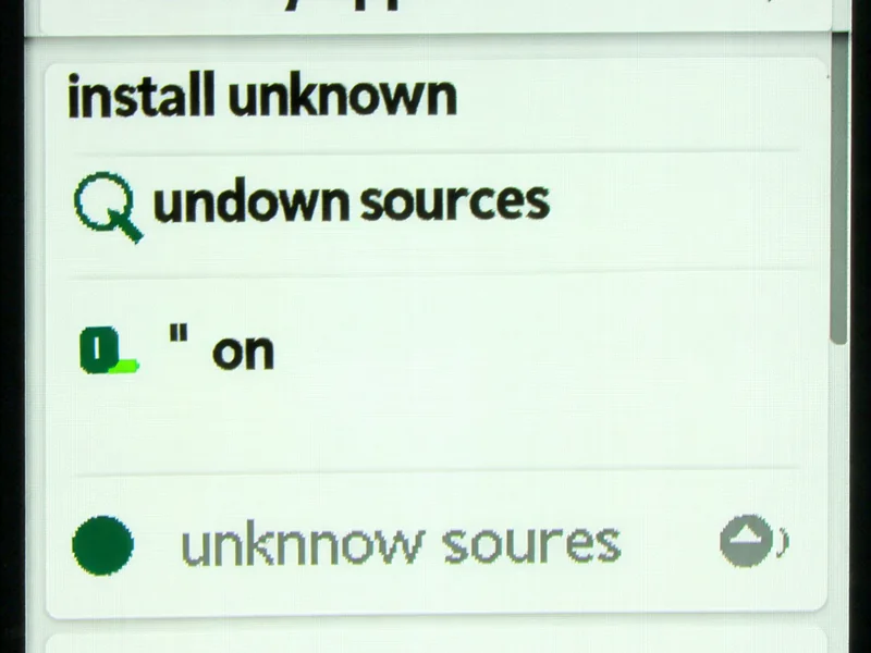 Giao diện cài đặt Android, hiển thị tùy chọn 'Cài đặt ứng dụng không rõ nguồn gốc' được bật